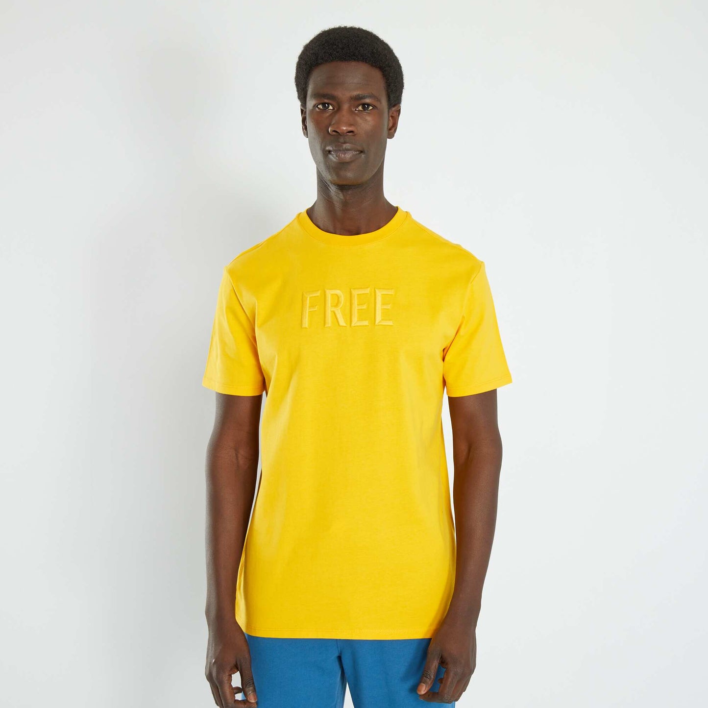 T-shirt manches courtes 'free' Jaune