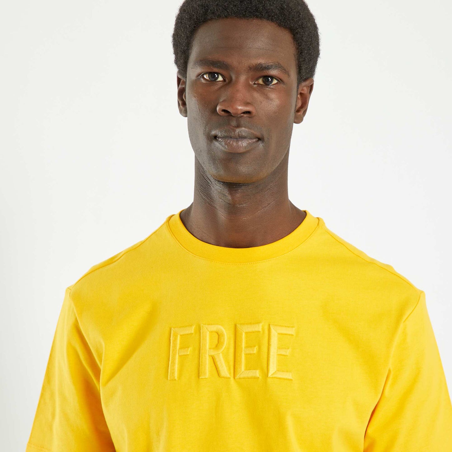 T-shirt manches courtes 'free' Jaune