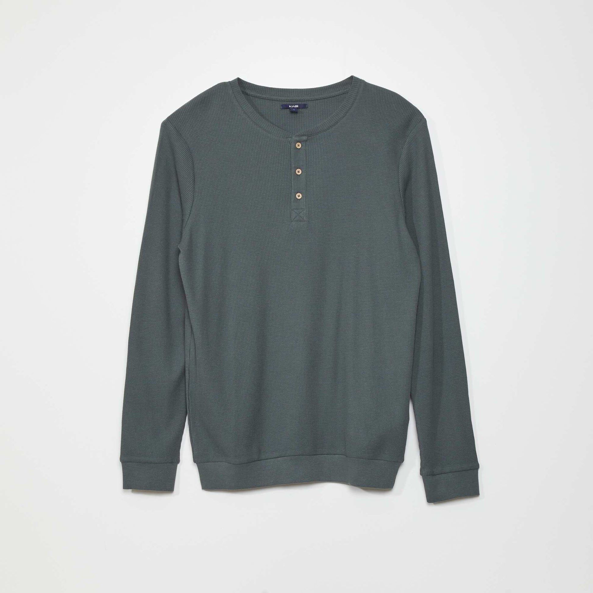Pyjama long en maille gaufr e - 2 pi ces Vert