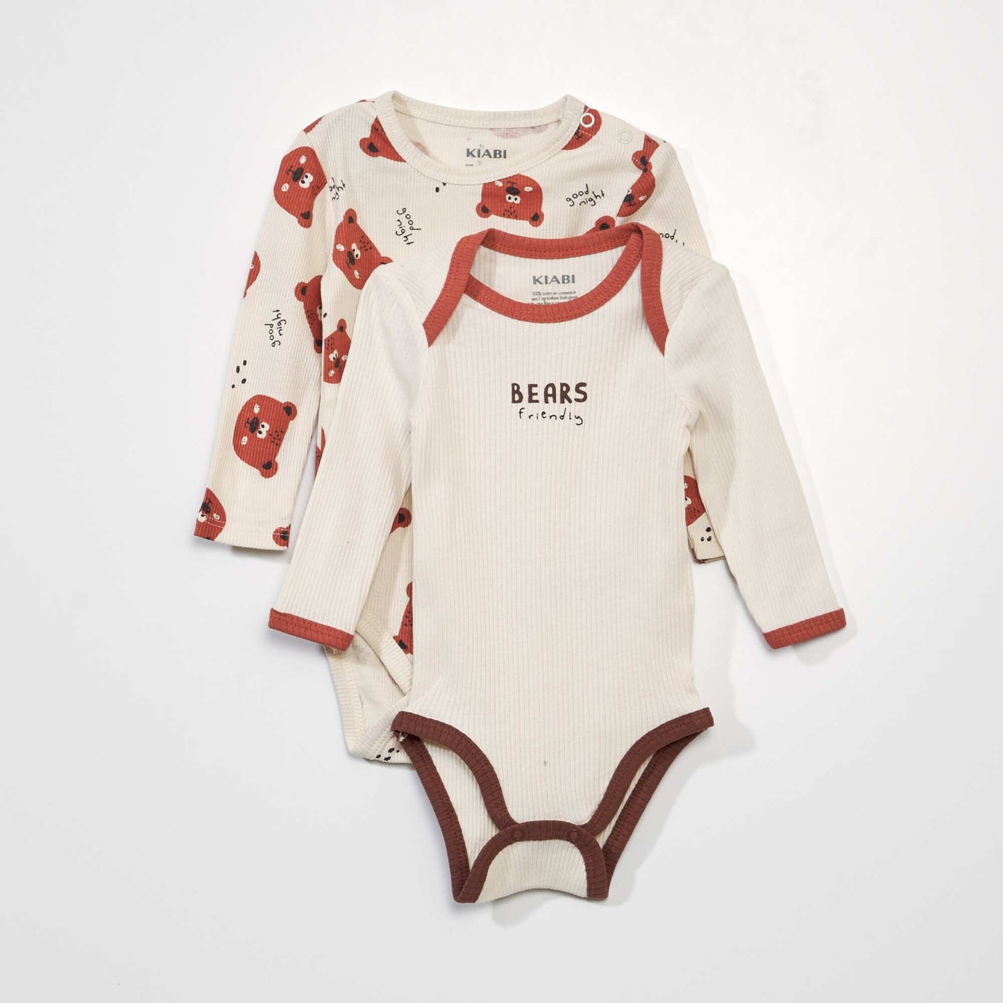 Lot de 2 bodies en maille c tel e Beige/marron