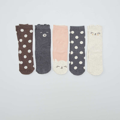 Lot de 5 paires de chaussettes Marron/beige