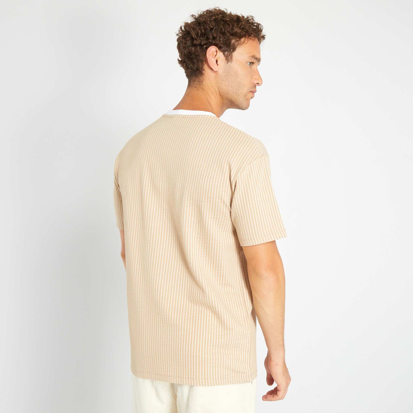 T-shirt en mati re textur e Beige