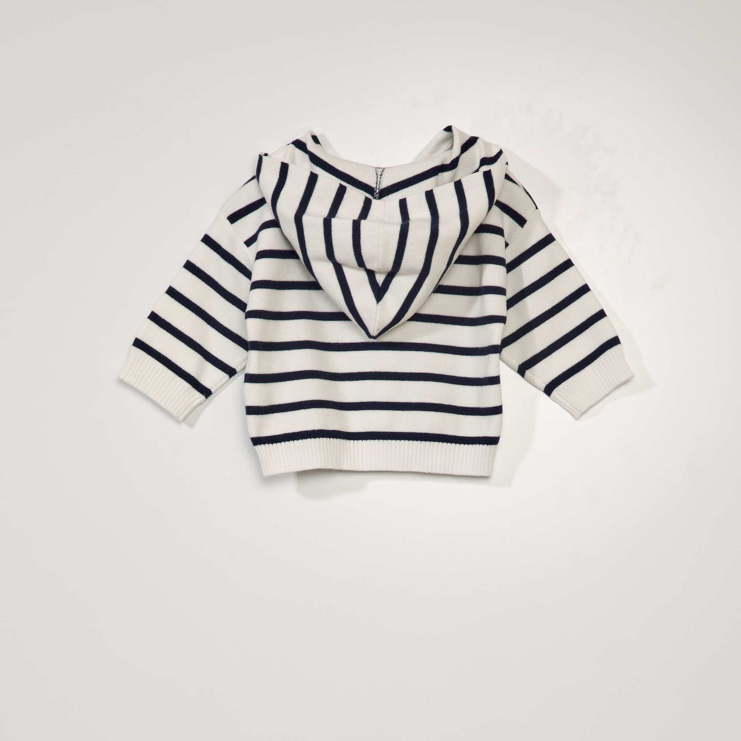 Pull en maille avec capuche Blanc/bleu