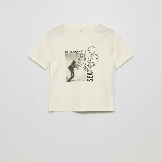 T-shirt 'pieuvre' blanc