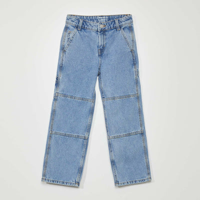 Pantalon denim d coupes genoux Double stone