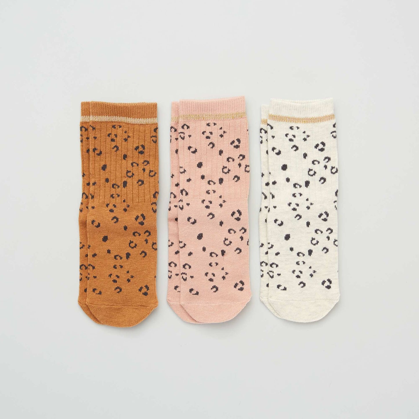 Lot de 3 paires de chaussettes 'l opard' Camel