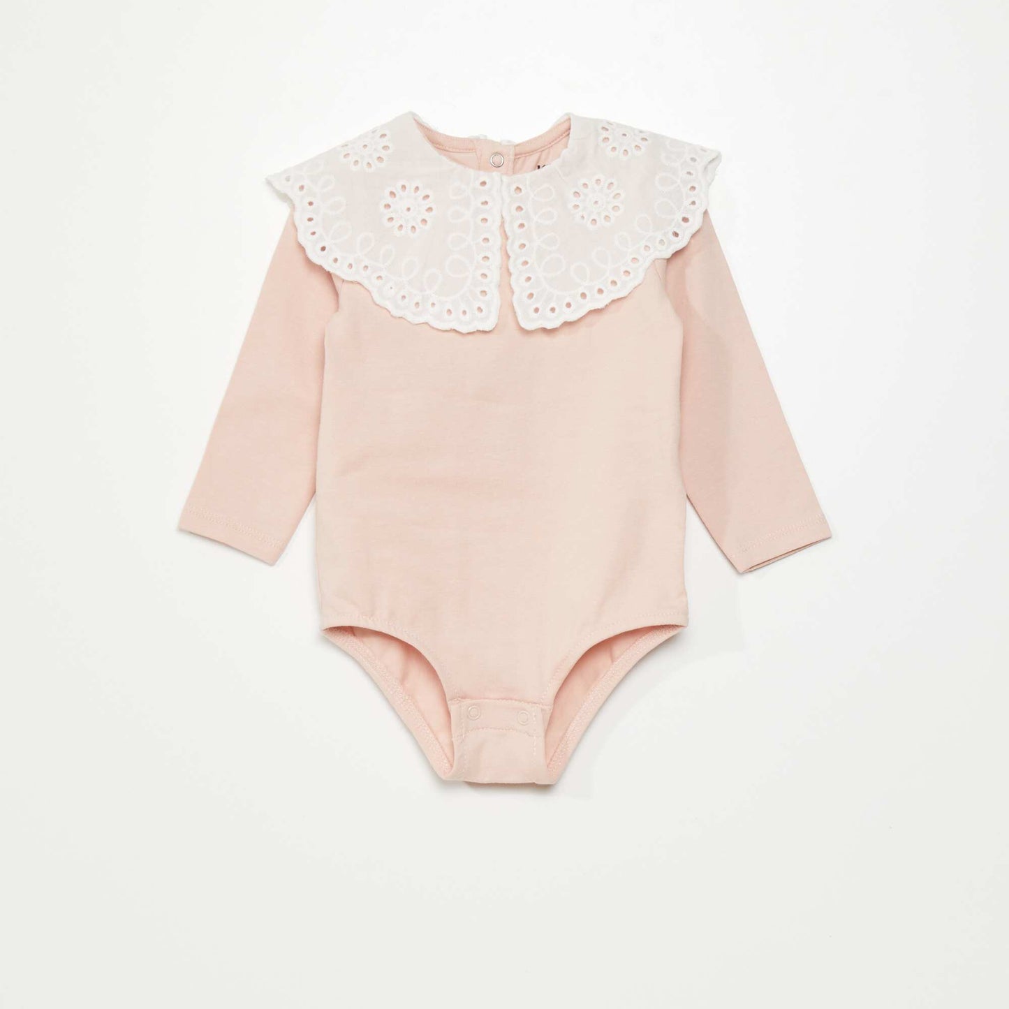 Body avec col en broderie anglaise Rose