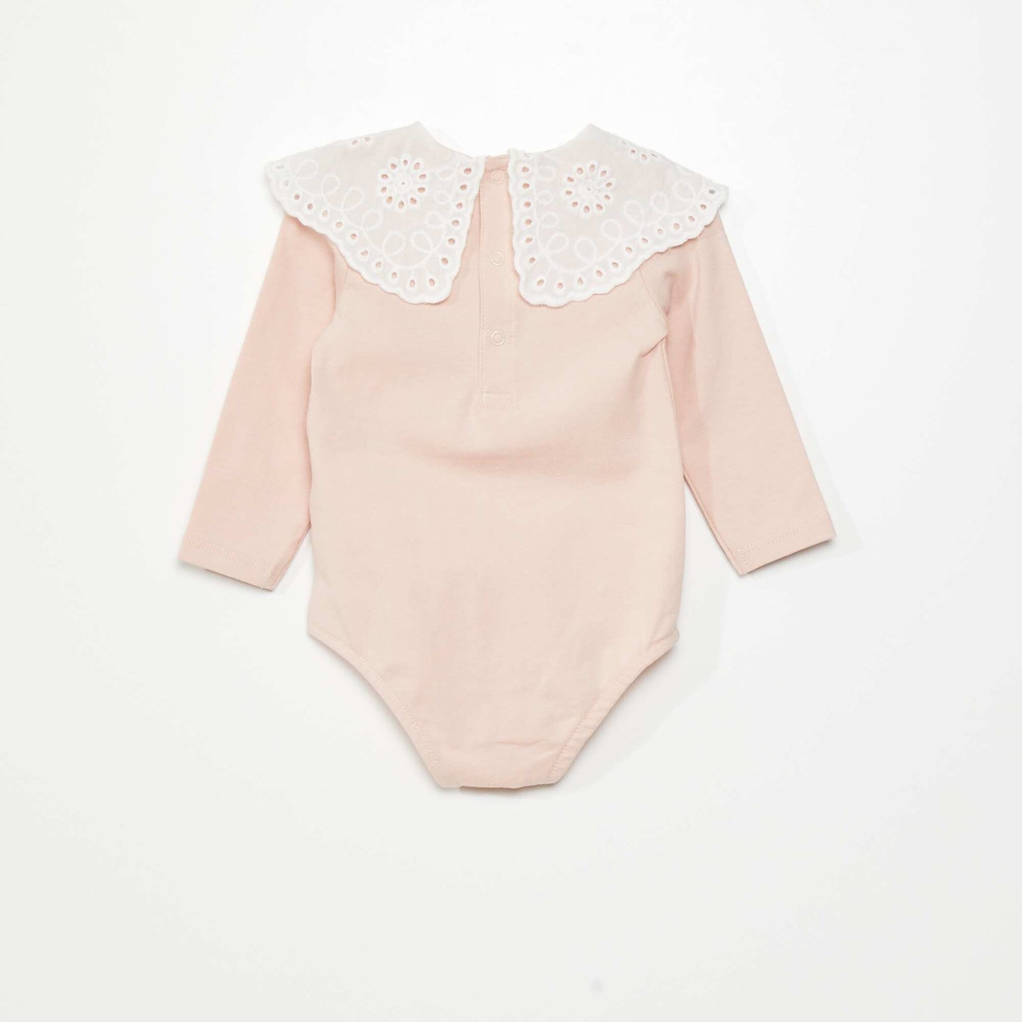 Body avec col en broderie anglaise Rose