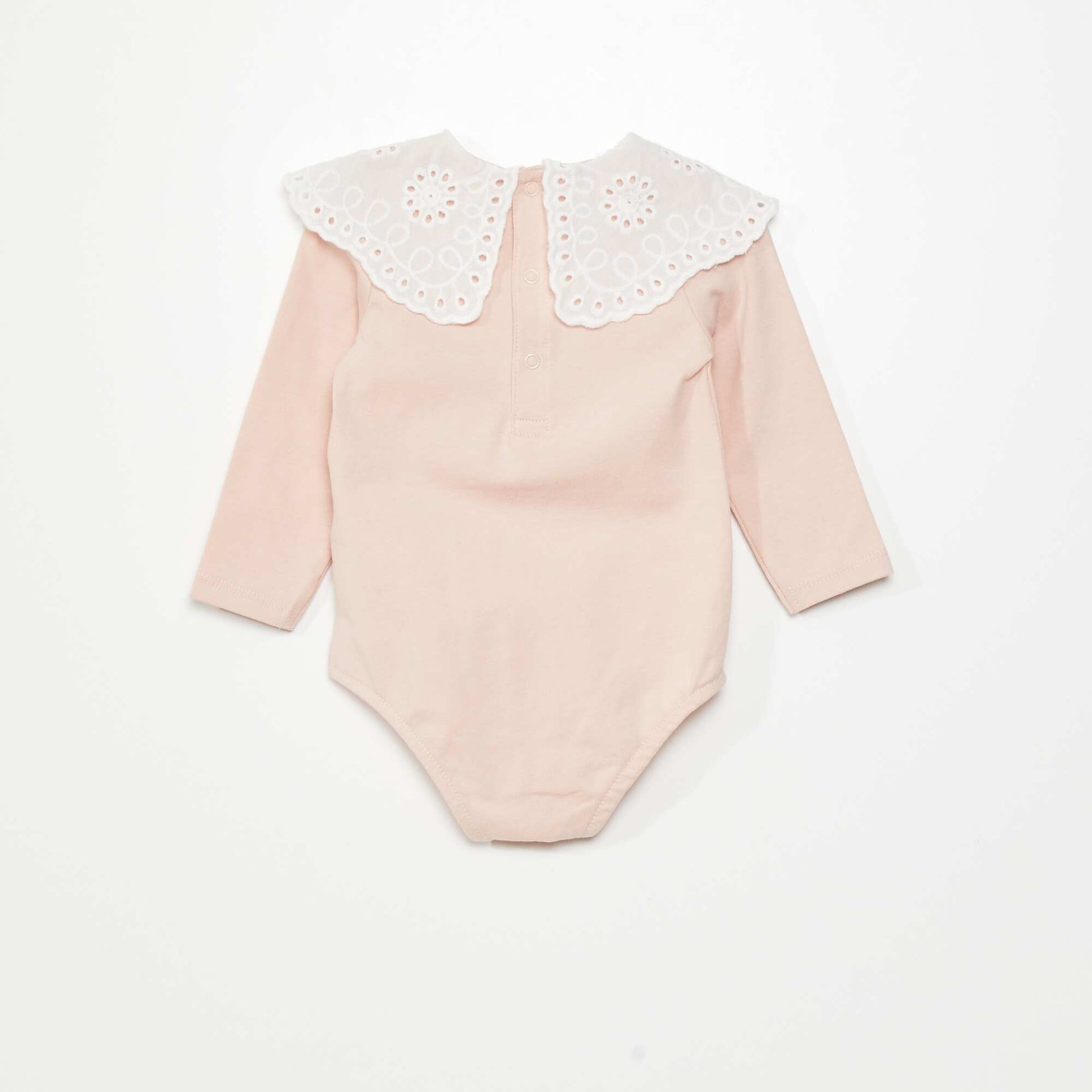 Body avec col en broderie anglaise Rose