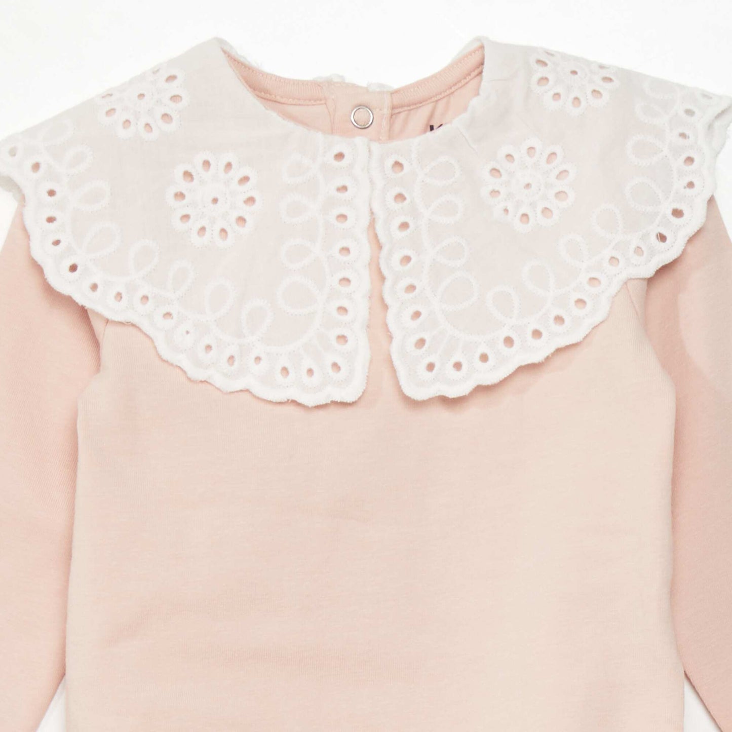 Body avec col en broderie anglaise Rose
