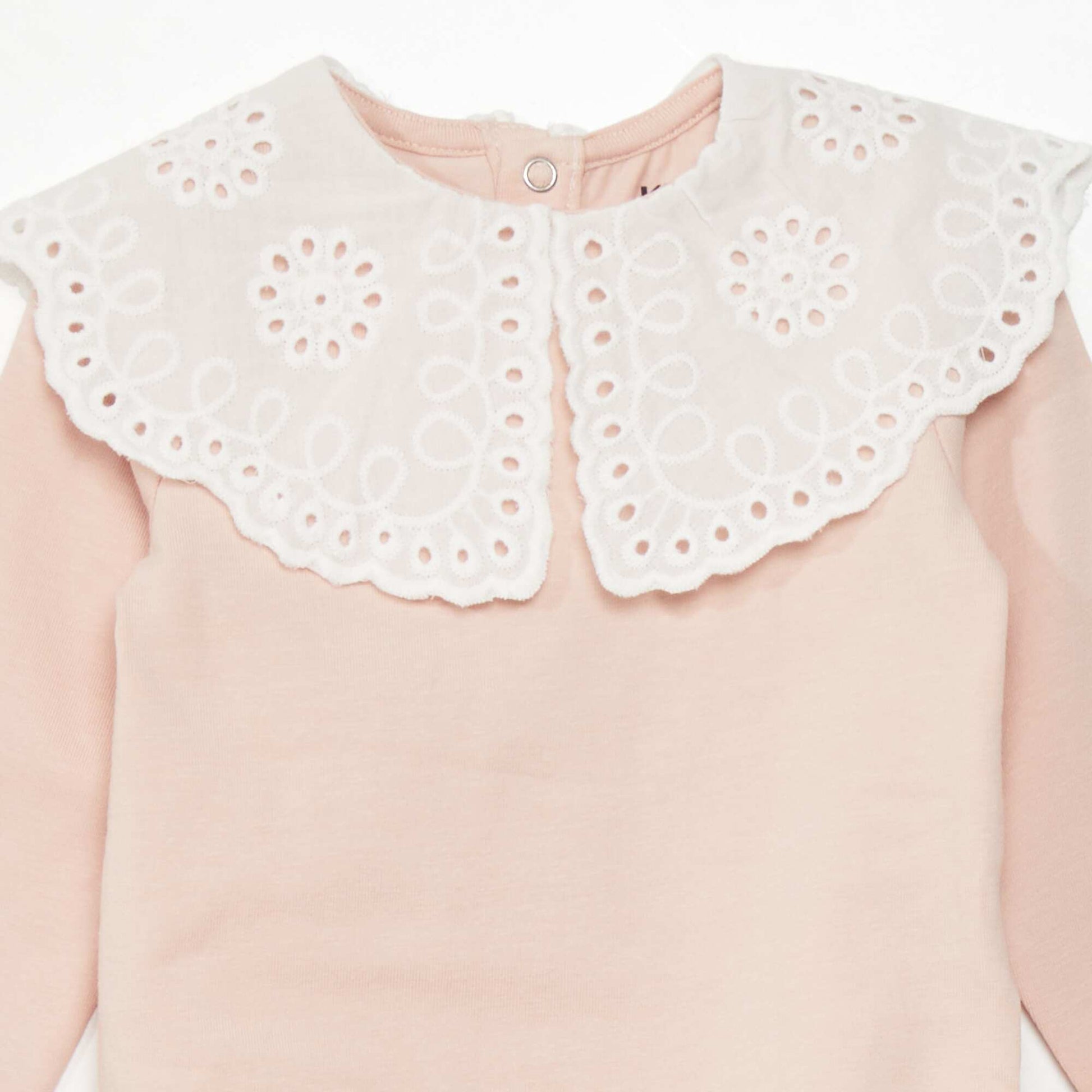 Body avec col en broderie anglaise Rose