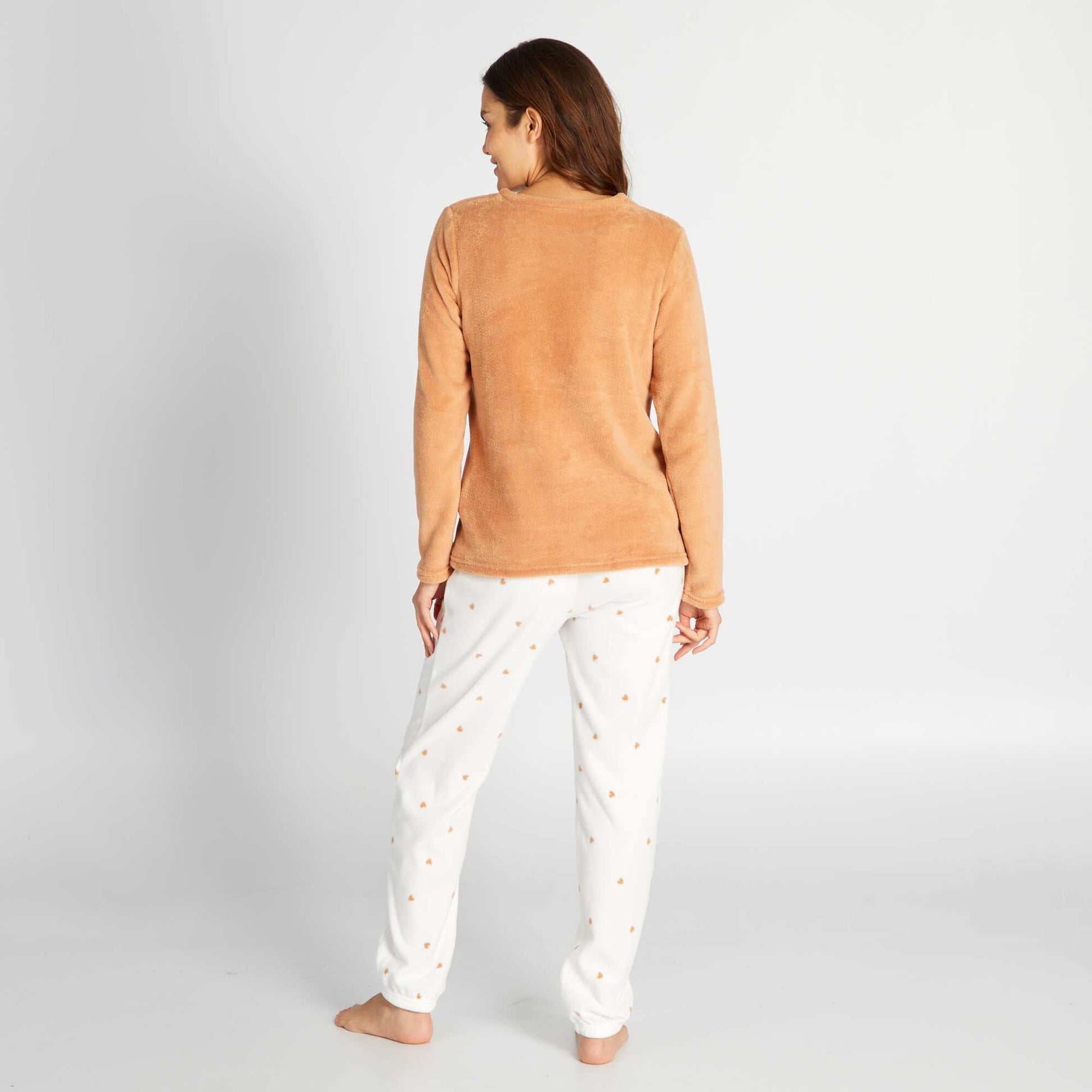 Ensemble pyjama polaire - 2 pi ces Marron