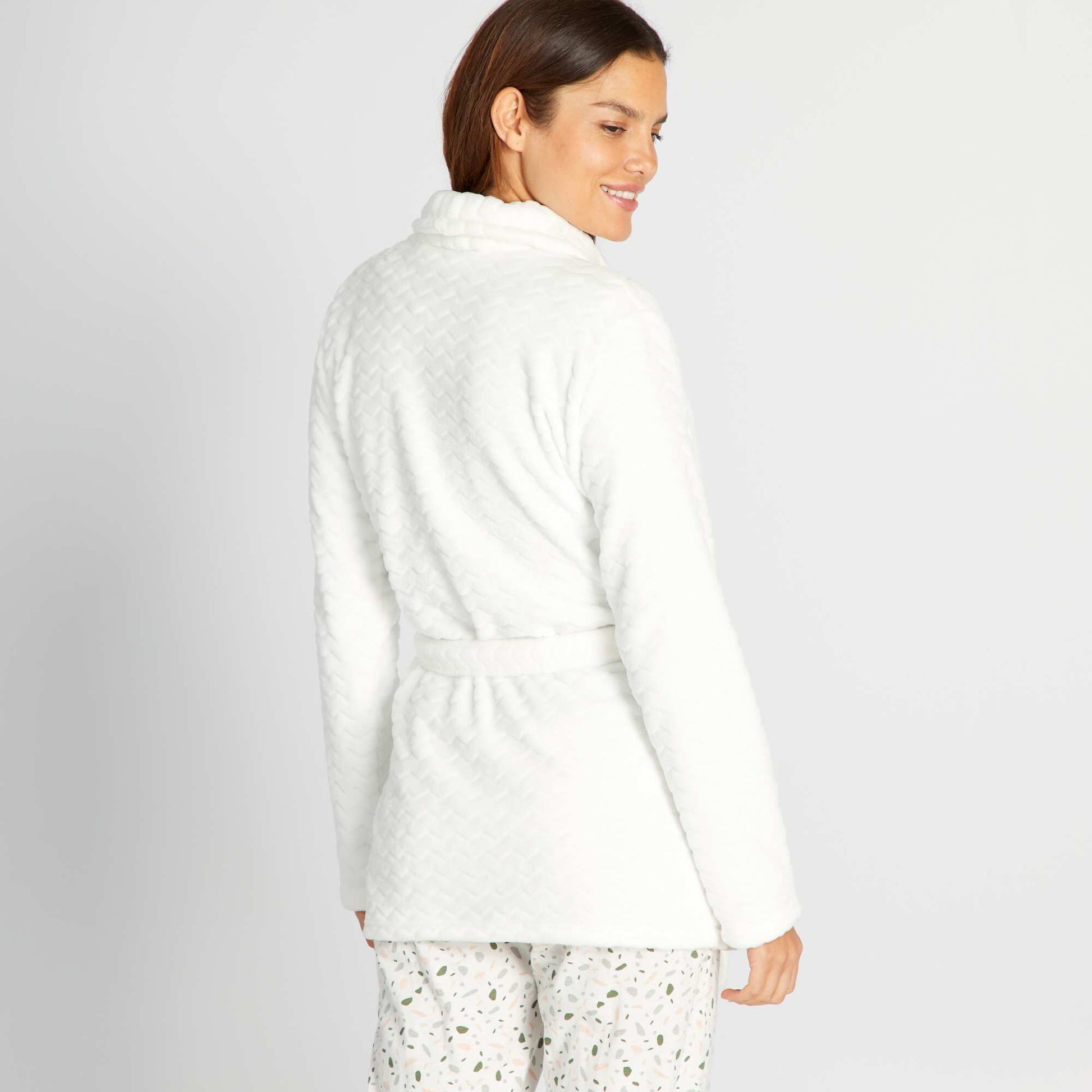 Peignoir en polaire blanc