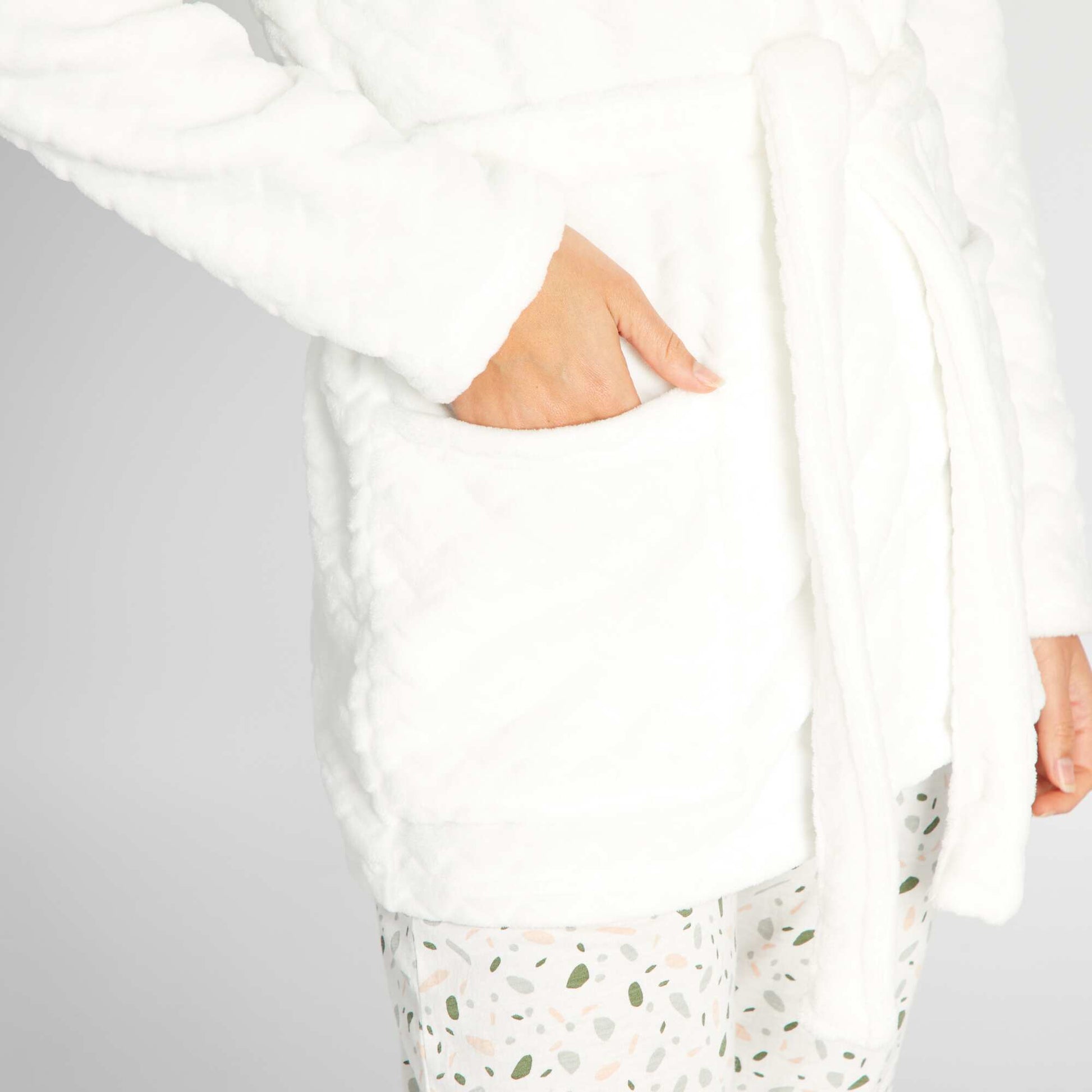 Peignoir en polaire blanc