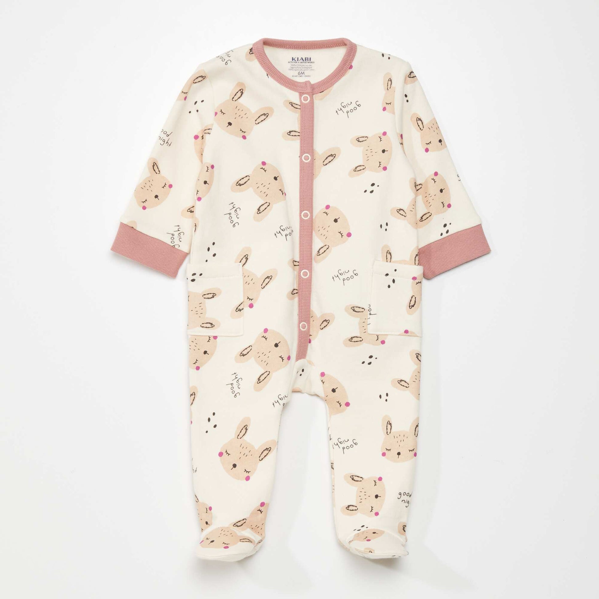 Pyjama 1 pi ce - imprim lapin Blanc imprim
