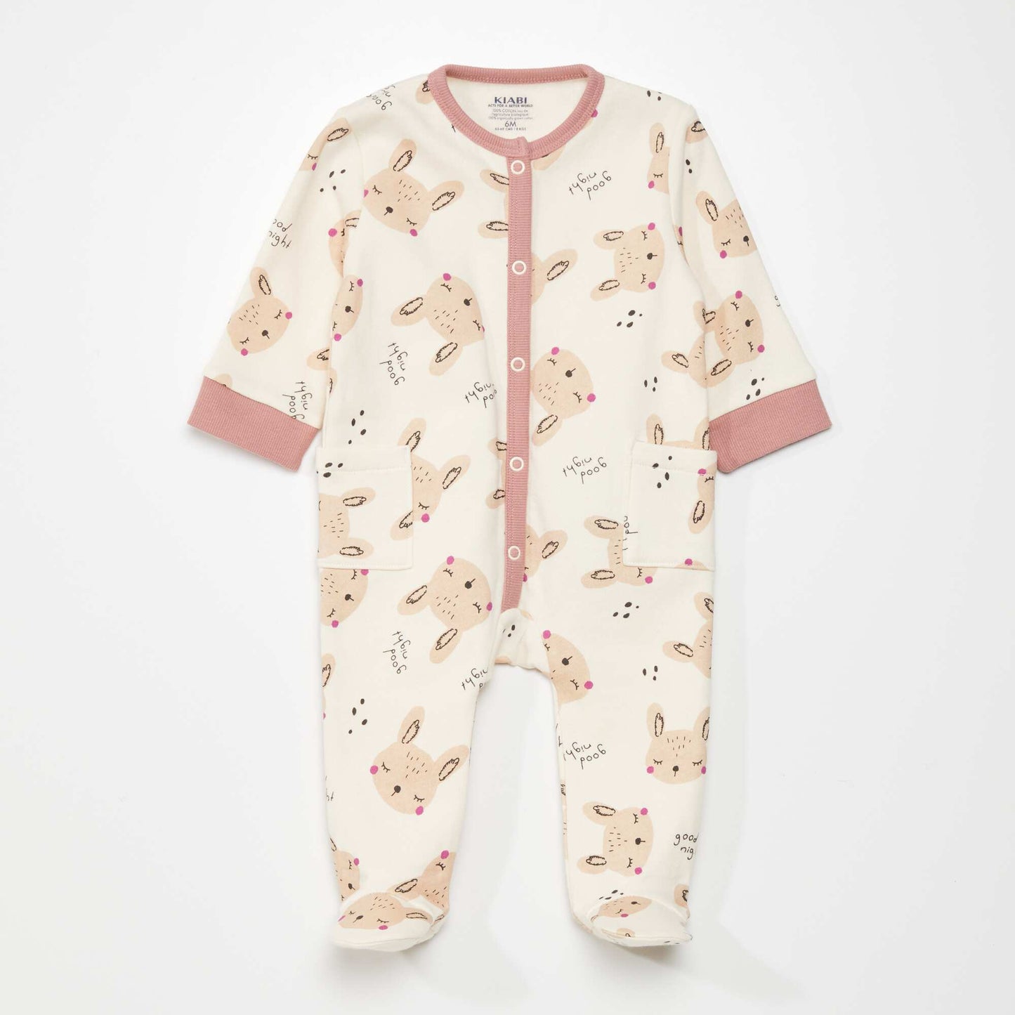 Pyjama 1 pi ce - imprim lapin Blanc imprim