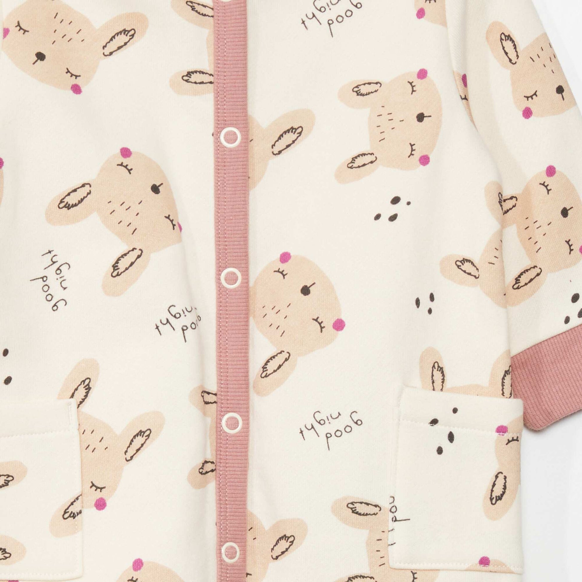 Pyjama 1 pi ce - imprim lapin Blanc imprim