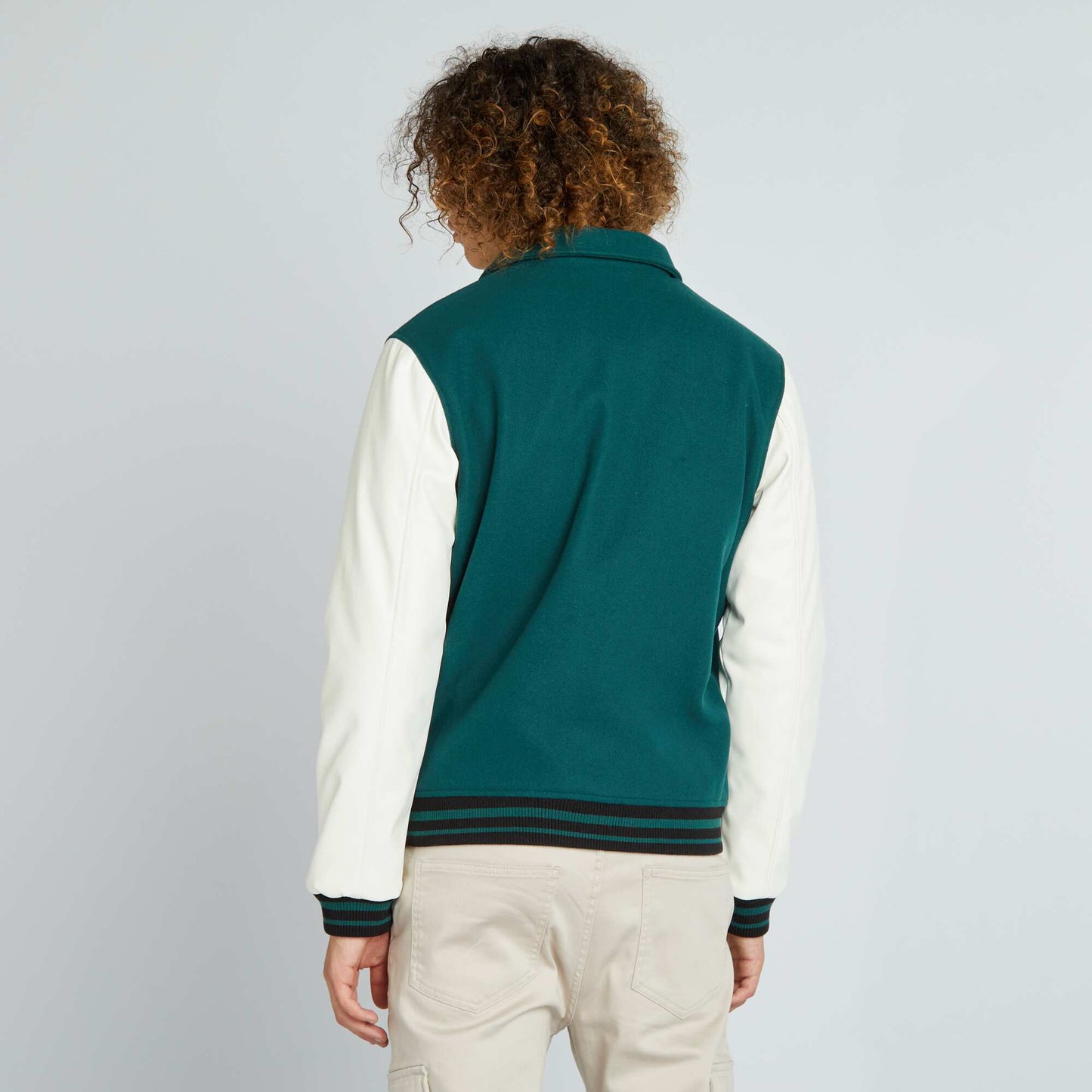 Veste bomber esprit campus Vert/blanc