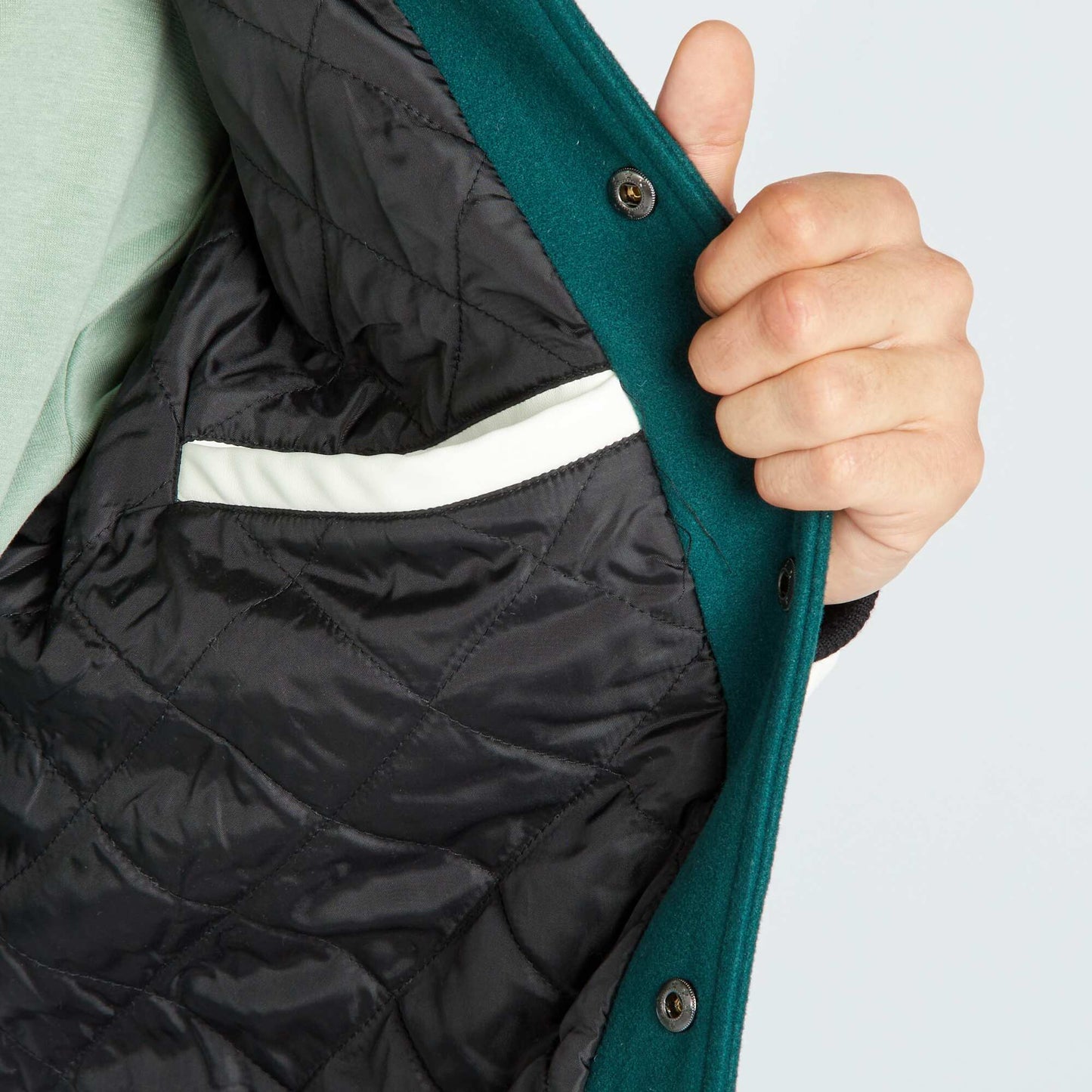 Veste bomber esprit campus Vert/blanc
