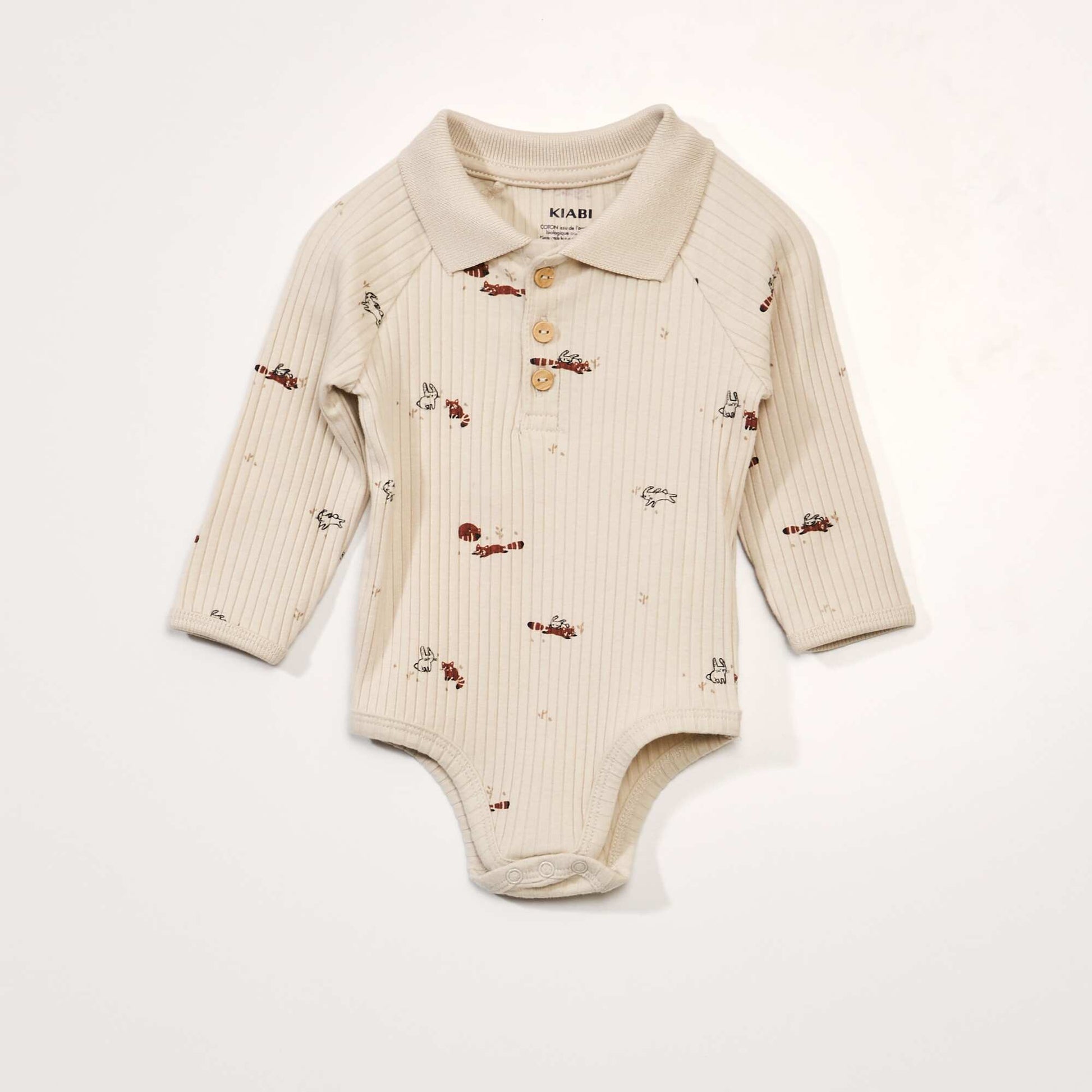 Body maille c tel e et col polo Imprim animaux