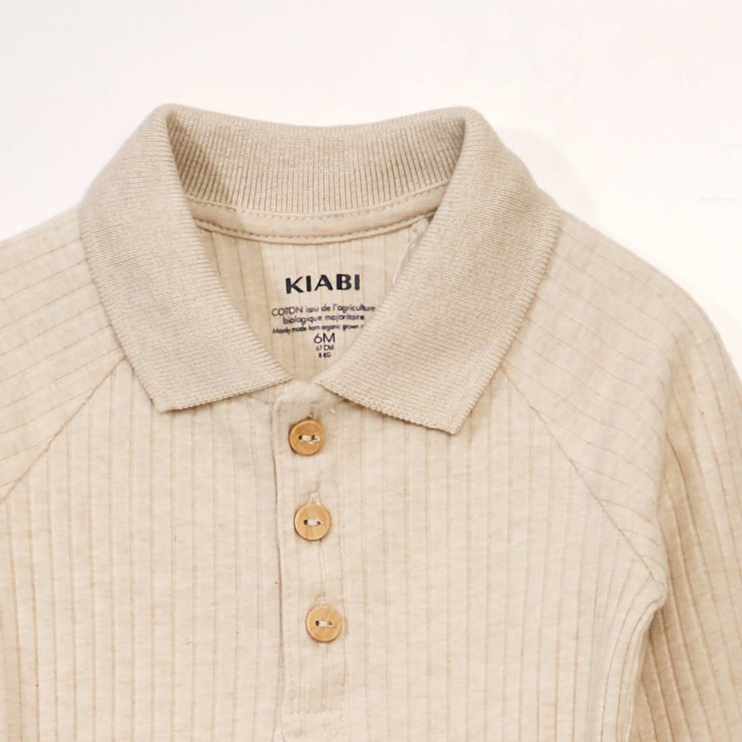 Body maille c tel e et col polo Beige