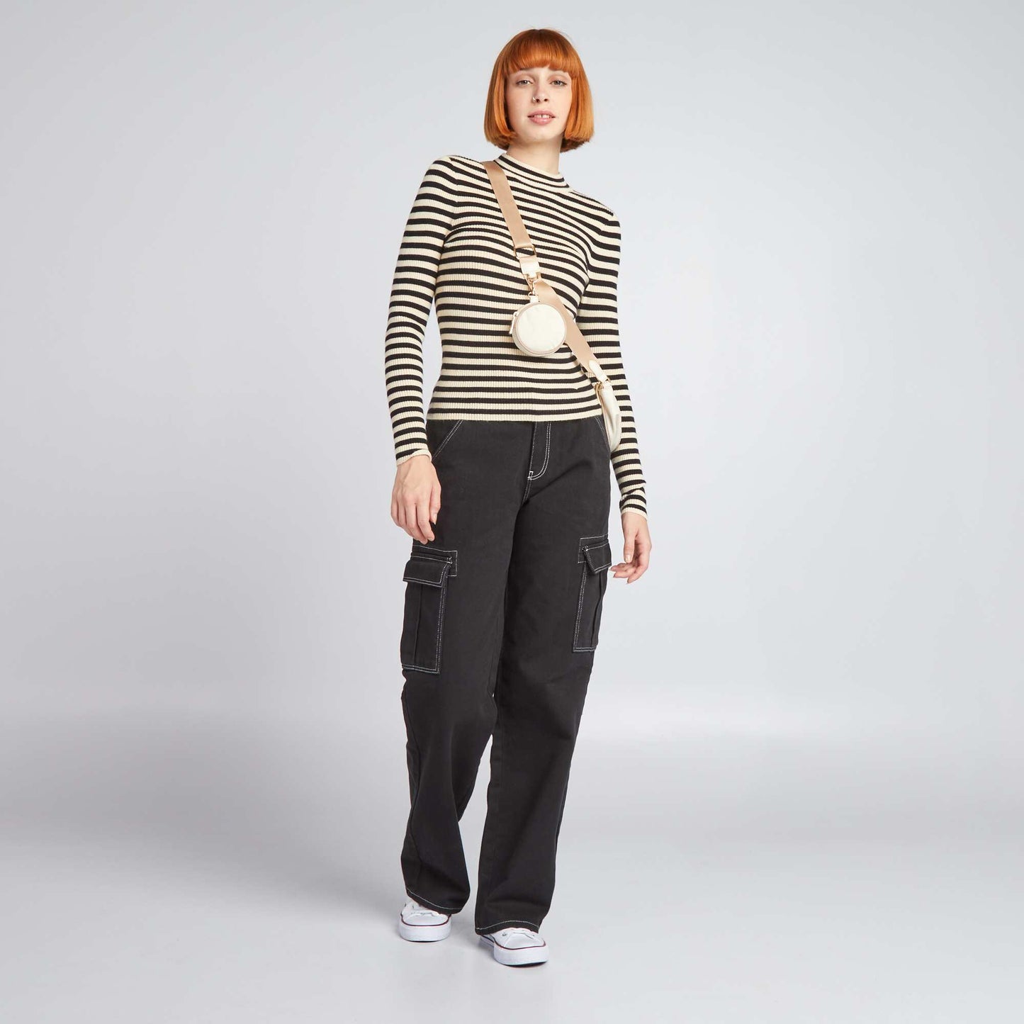 Pull fine jaune rayures Noir