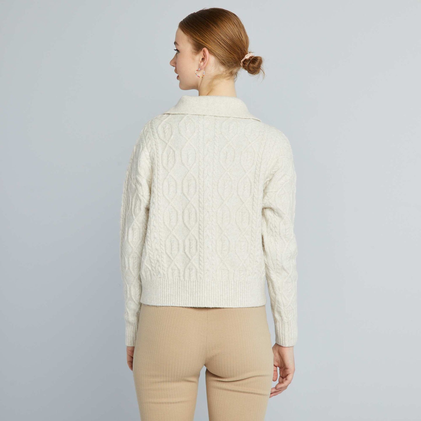 Pull col camionneur Beige