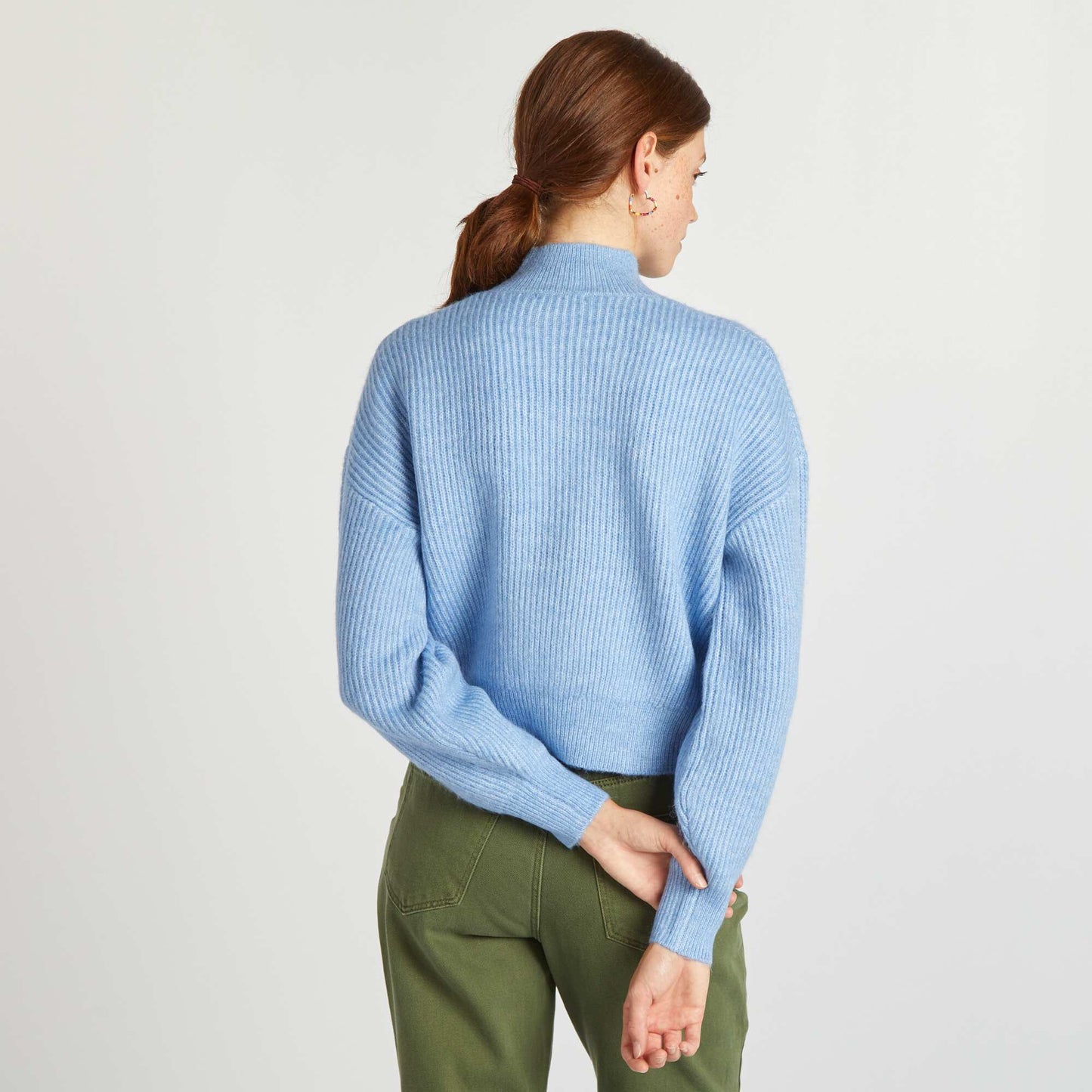 Pull col montant Bleu