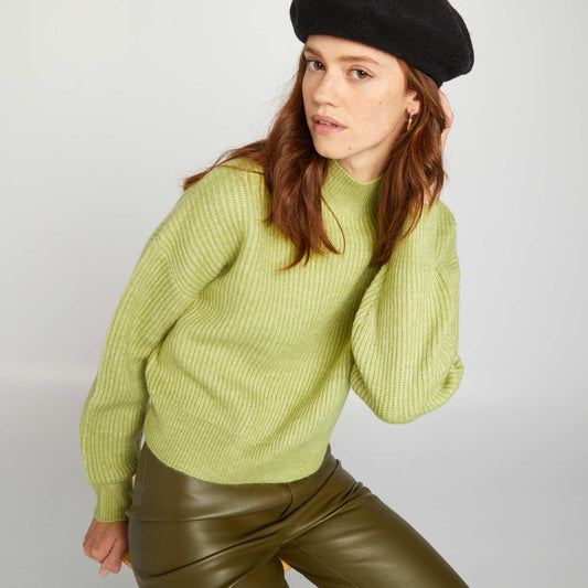 Pull col montant Vert