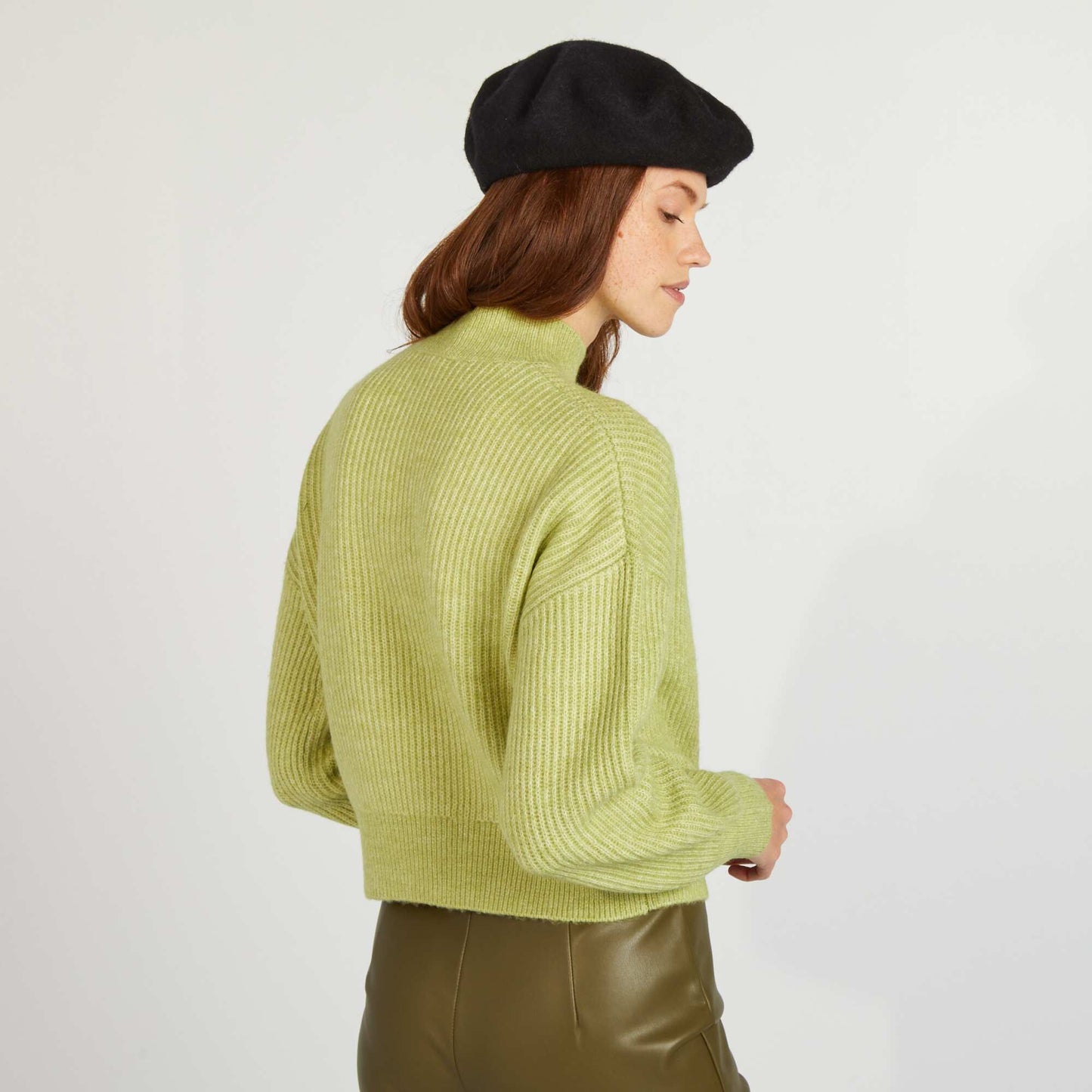 Pull col montant Vert