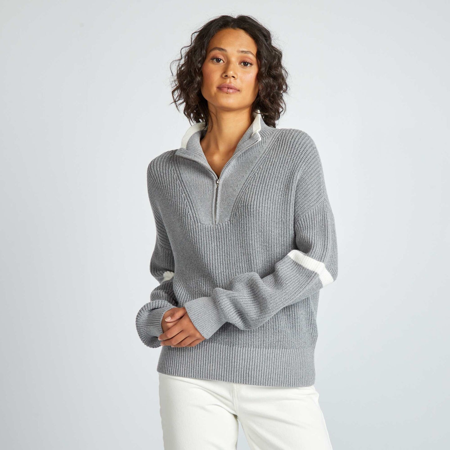 Pull col camionneur Gris