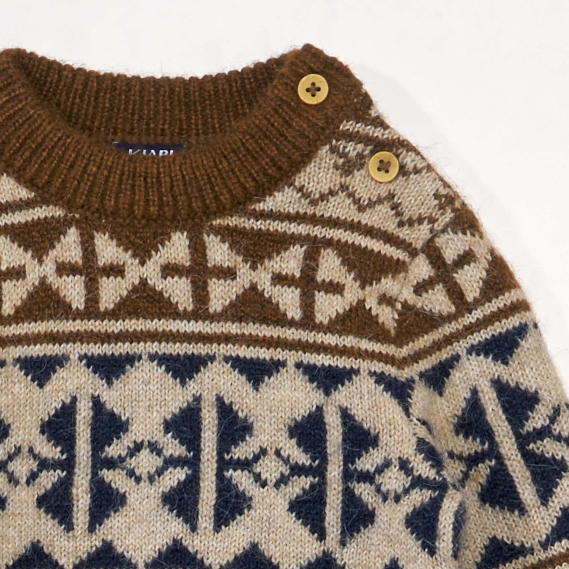 Pull en maille jacquard tricot e Marron