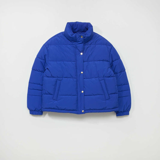 Doudoune matelass e col montant Bleu