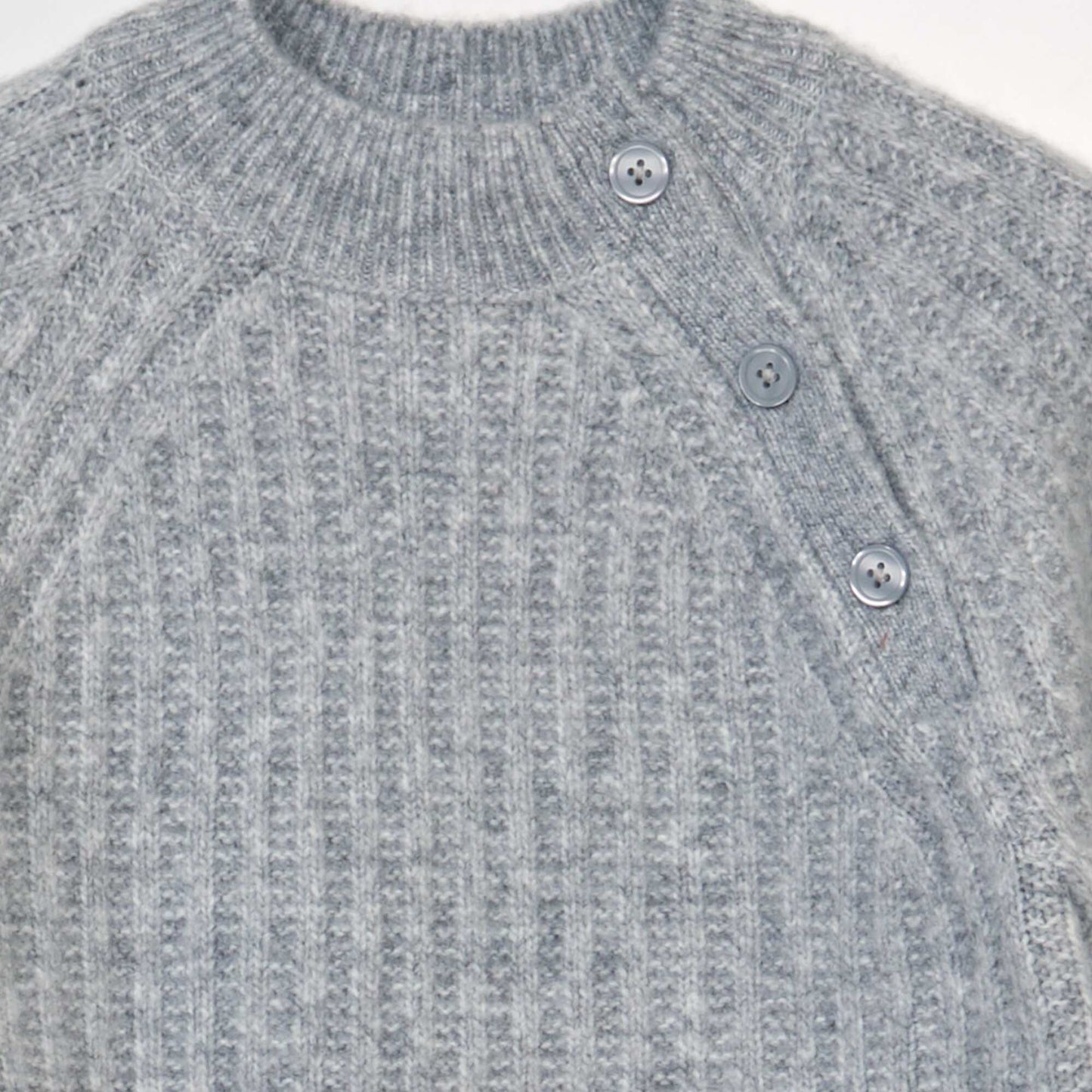 Pull en maille col montant Gris