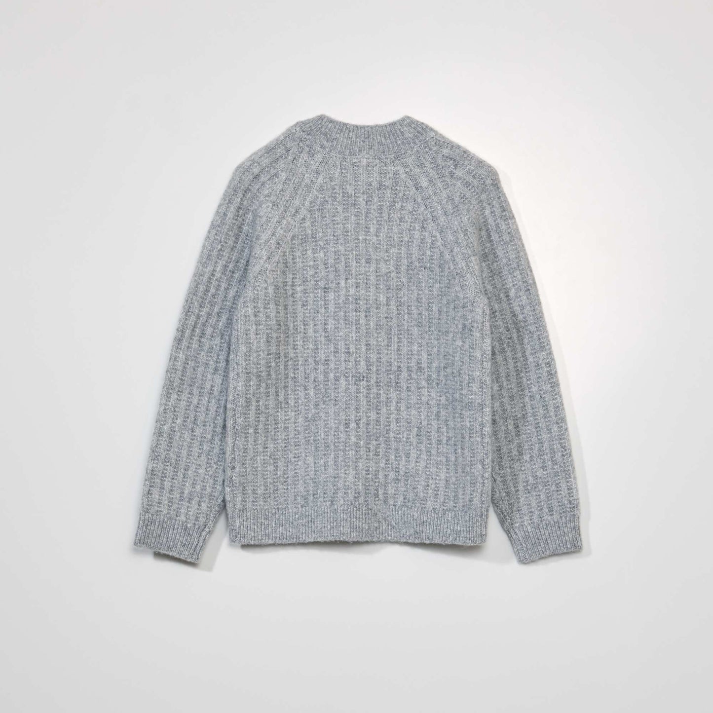 Pull en maille col montant Gris