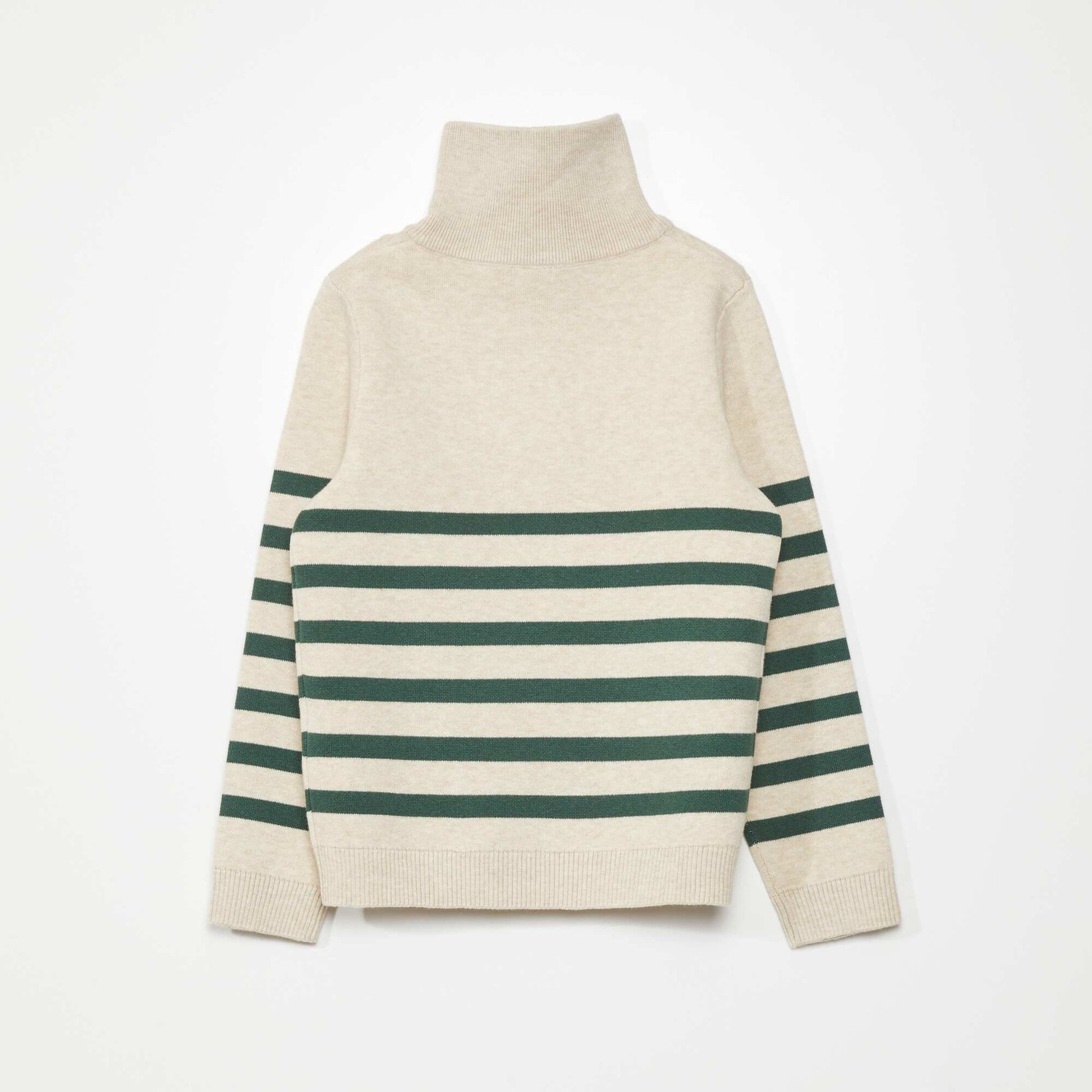 Pull col camionneur Beige/vert