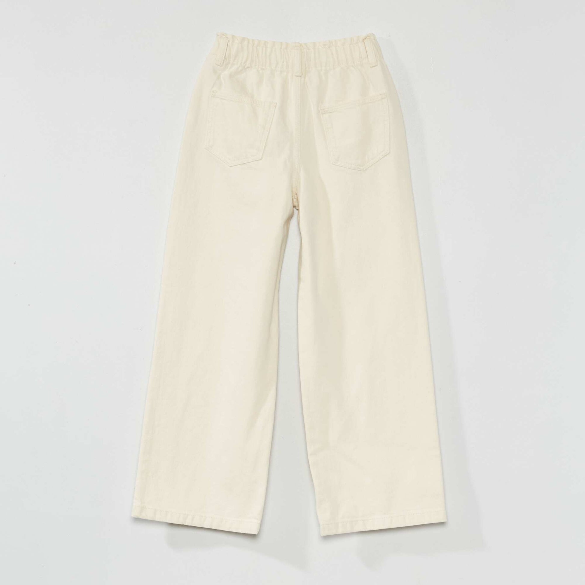 Pantalon denim wide leg Blanc