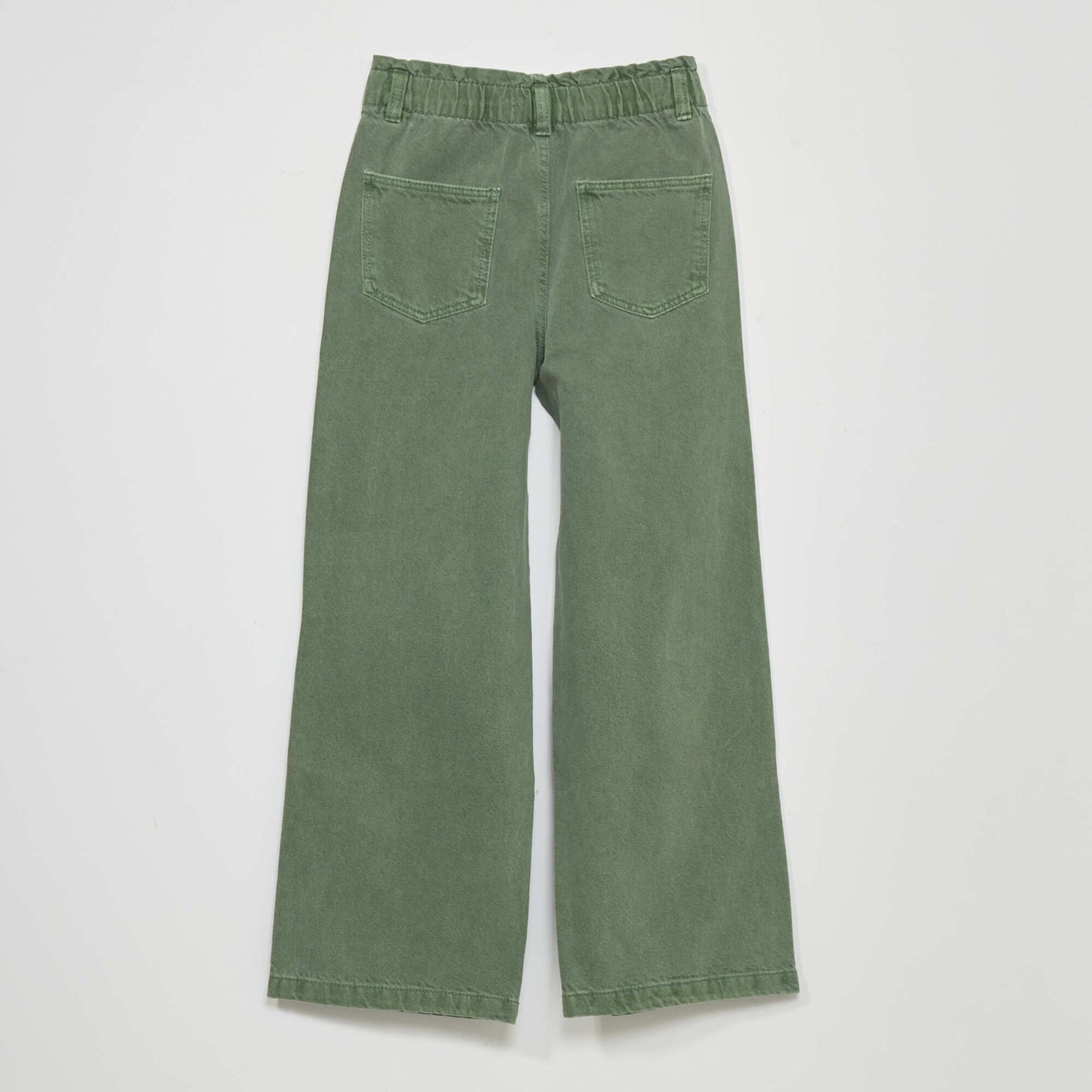 Pantalon denim wide leg Vert