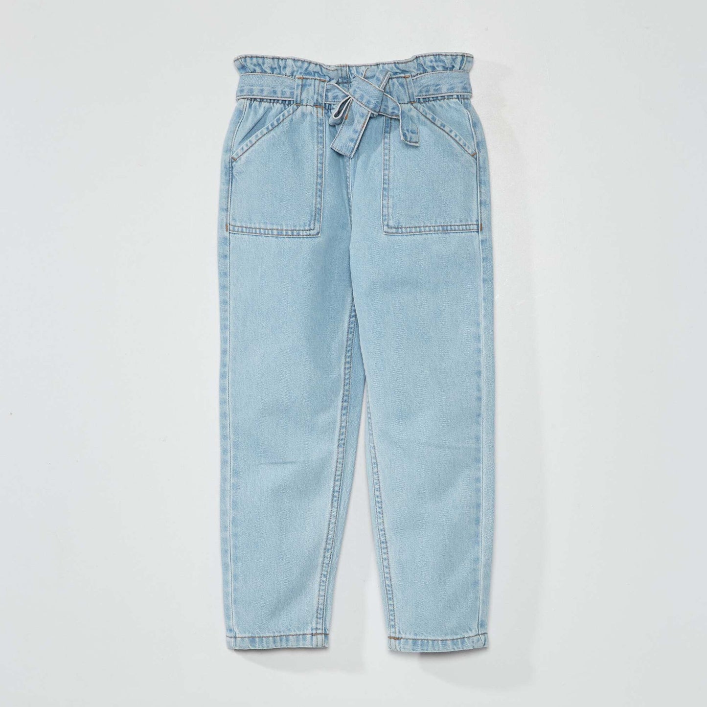 Pantalon en denim paperbag Bleu