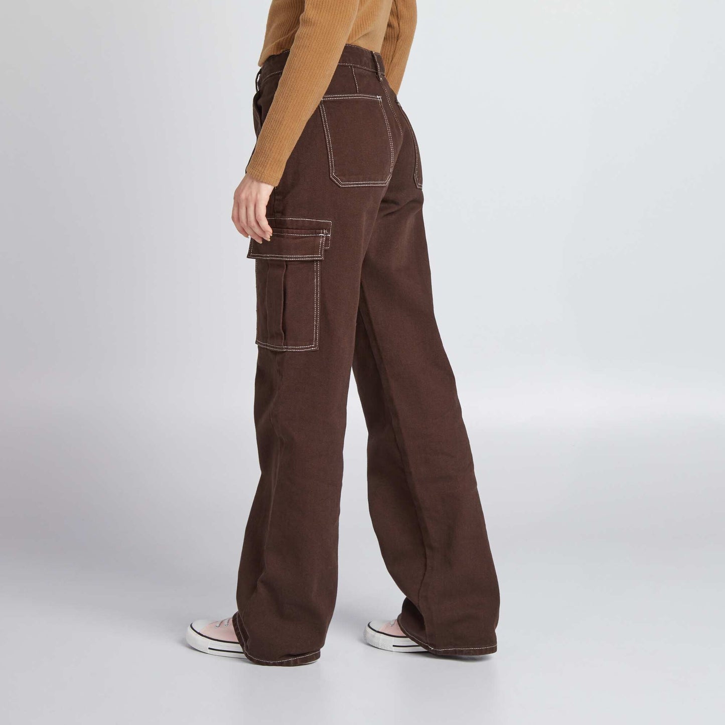 Pantalon avec poches rabats Marron