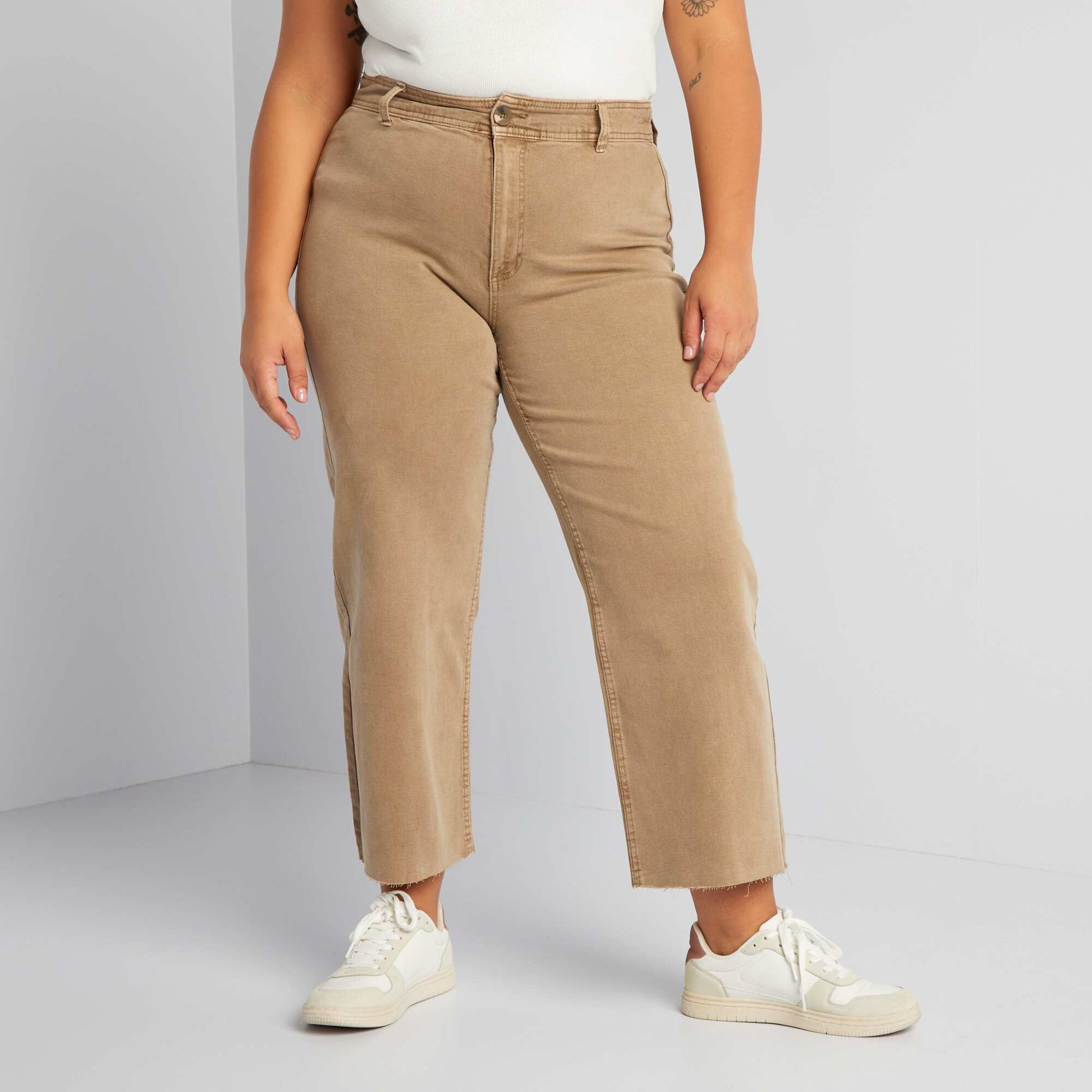 Jean wide leg / large Marron