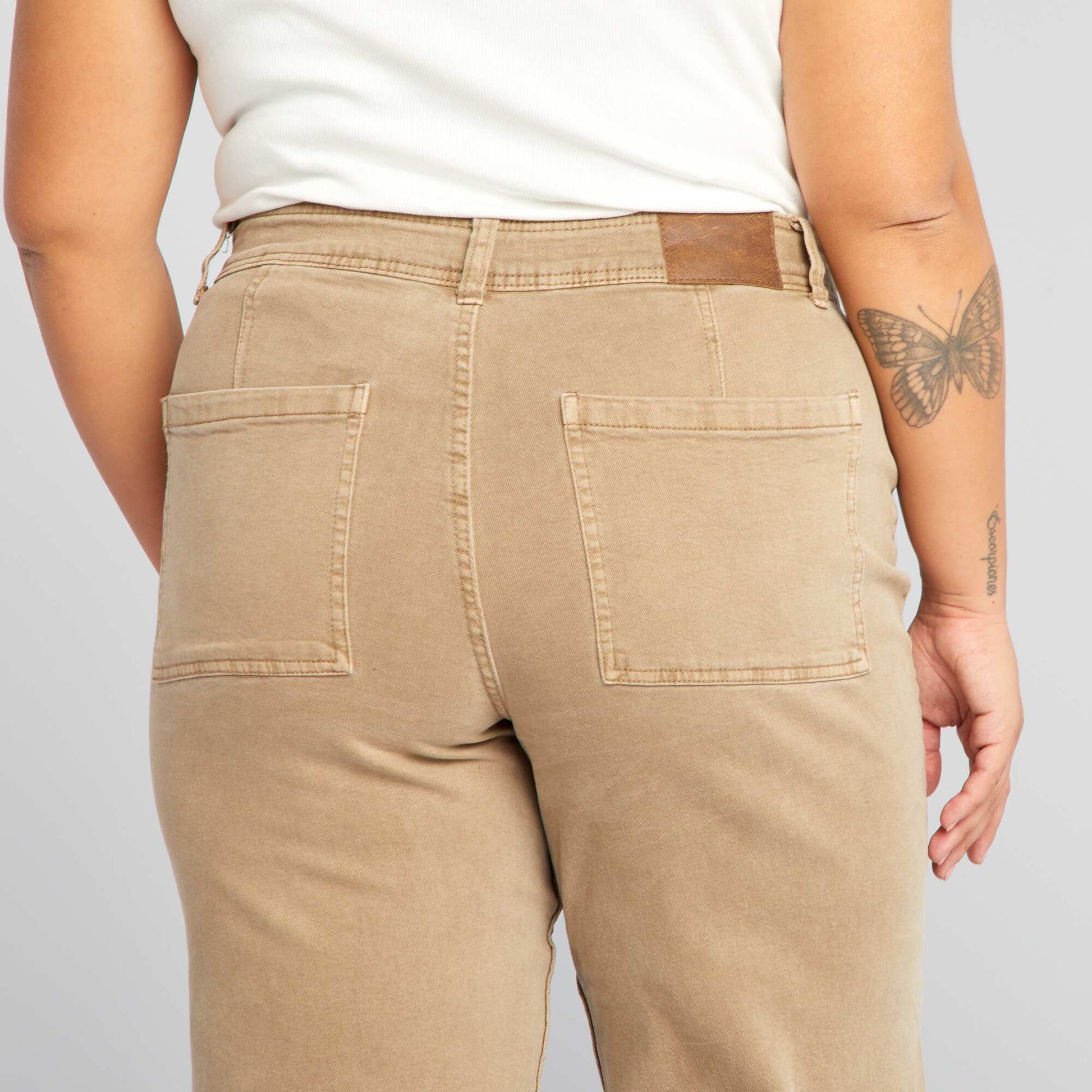 Jean wide leg / large Marron