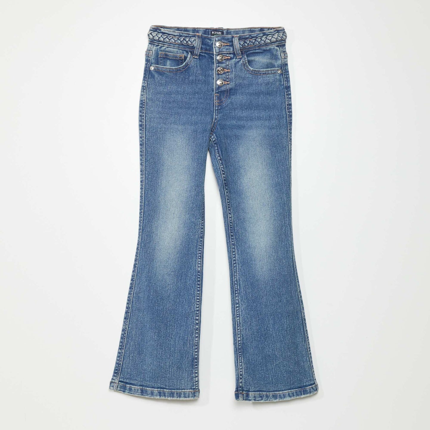 Pantalon flare avec ceinture stress e Bleu