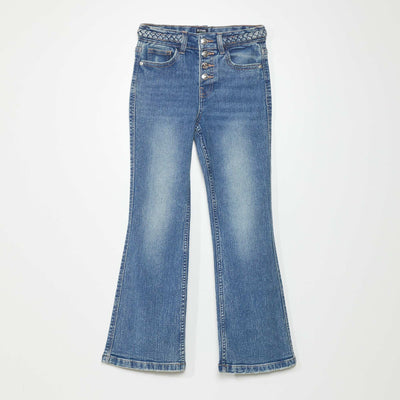 Pantalon flare avec ceinture stress e Bleu