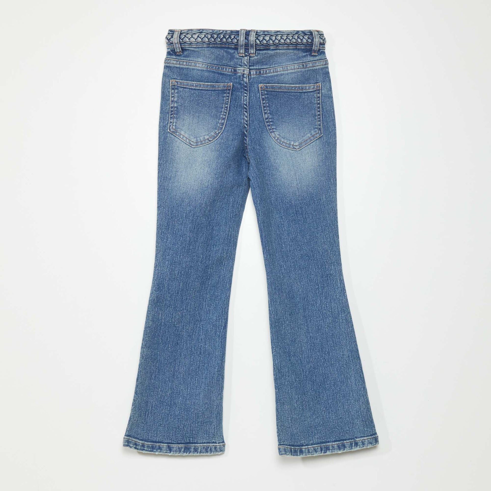 Pantalon flare avec ceinture stress e Bleu