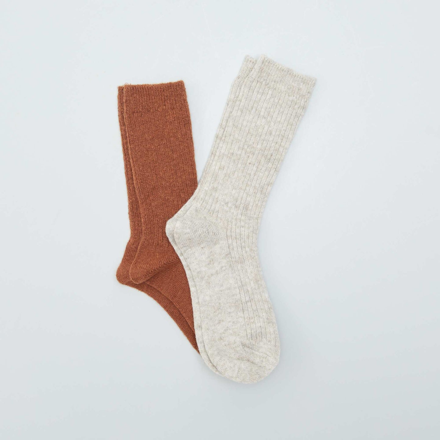 Chaussettes en laine Marron/beige