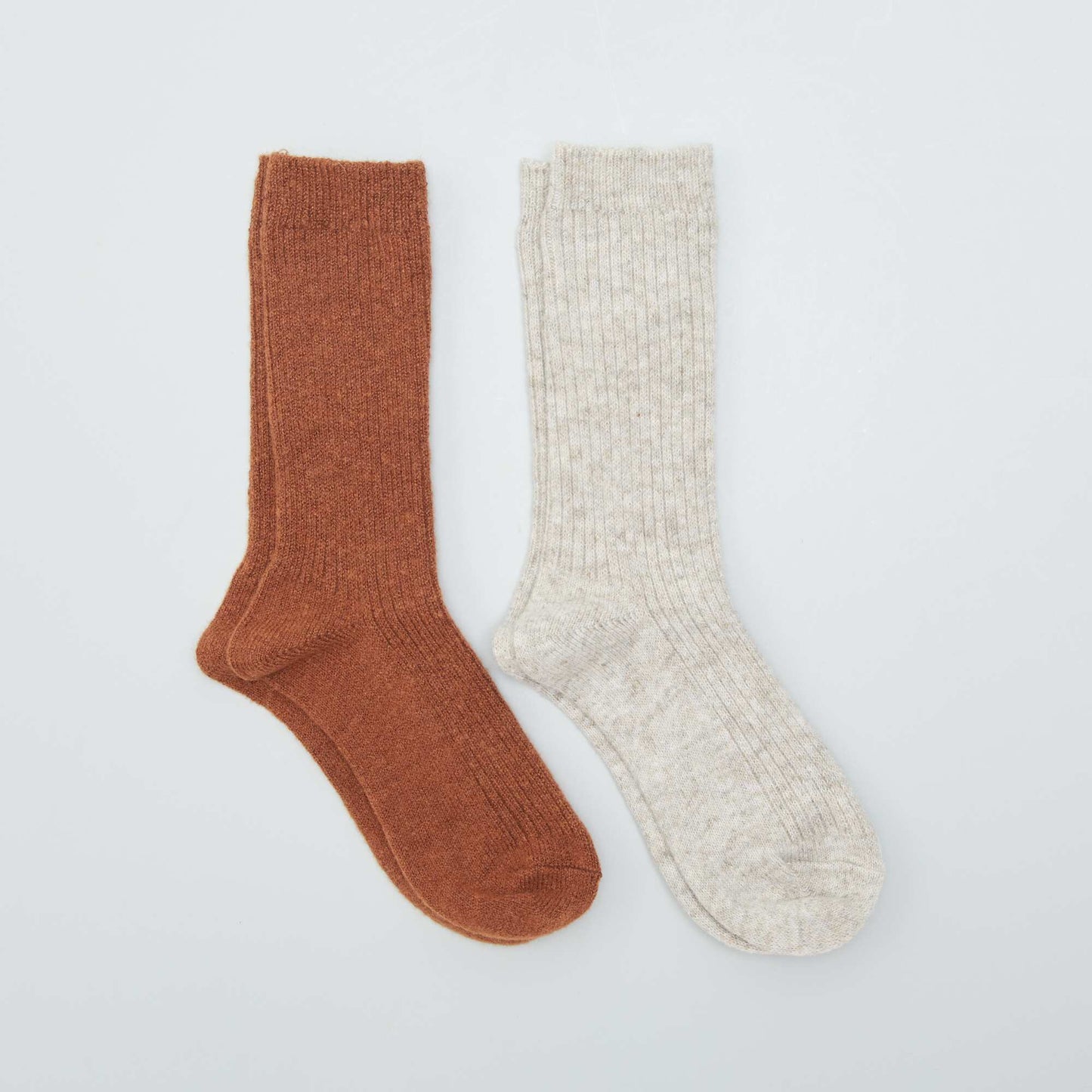 Chaussettes en laine Marron/beige