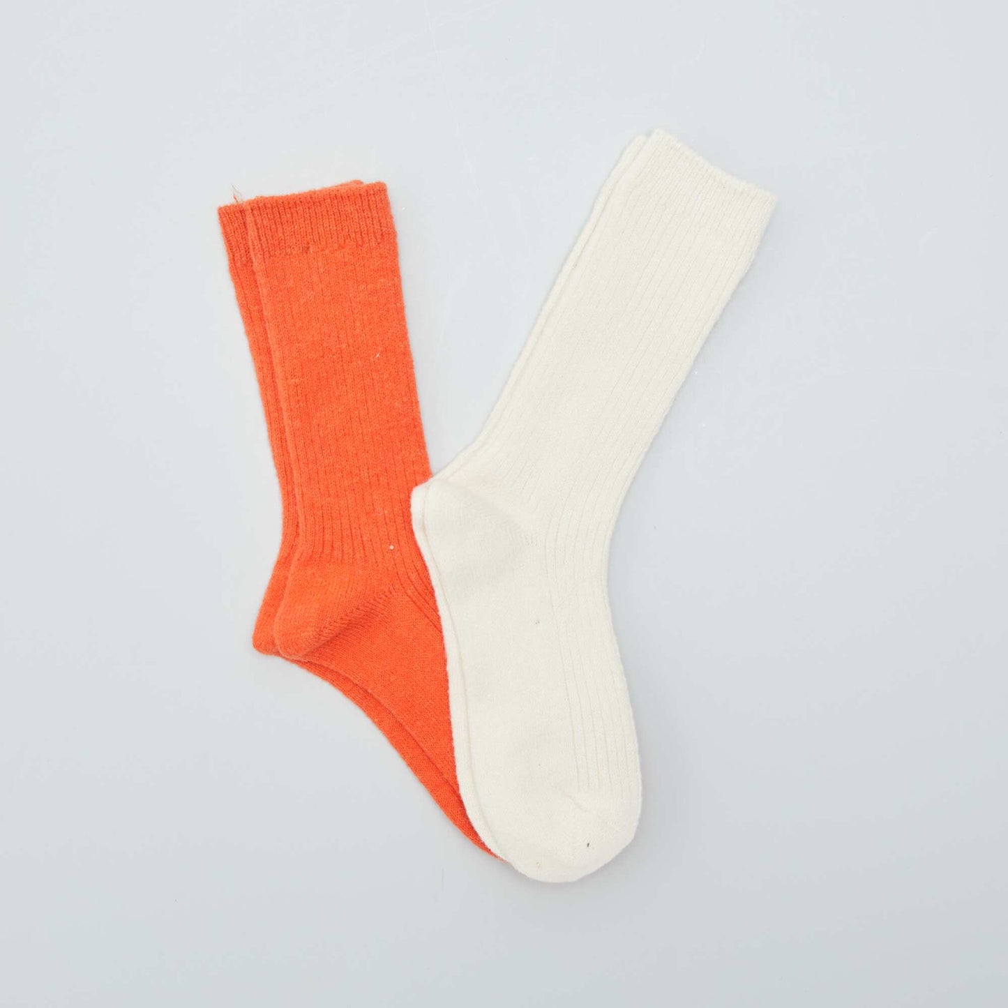 Chaussettes en laine Orange/blanc