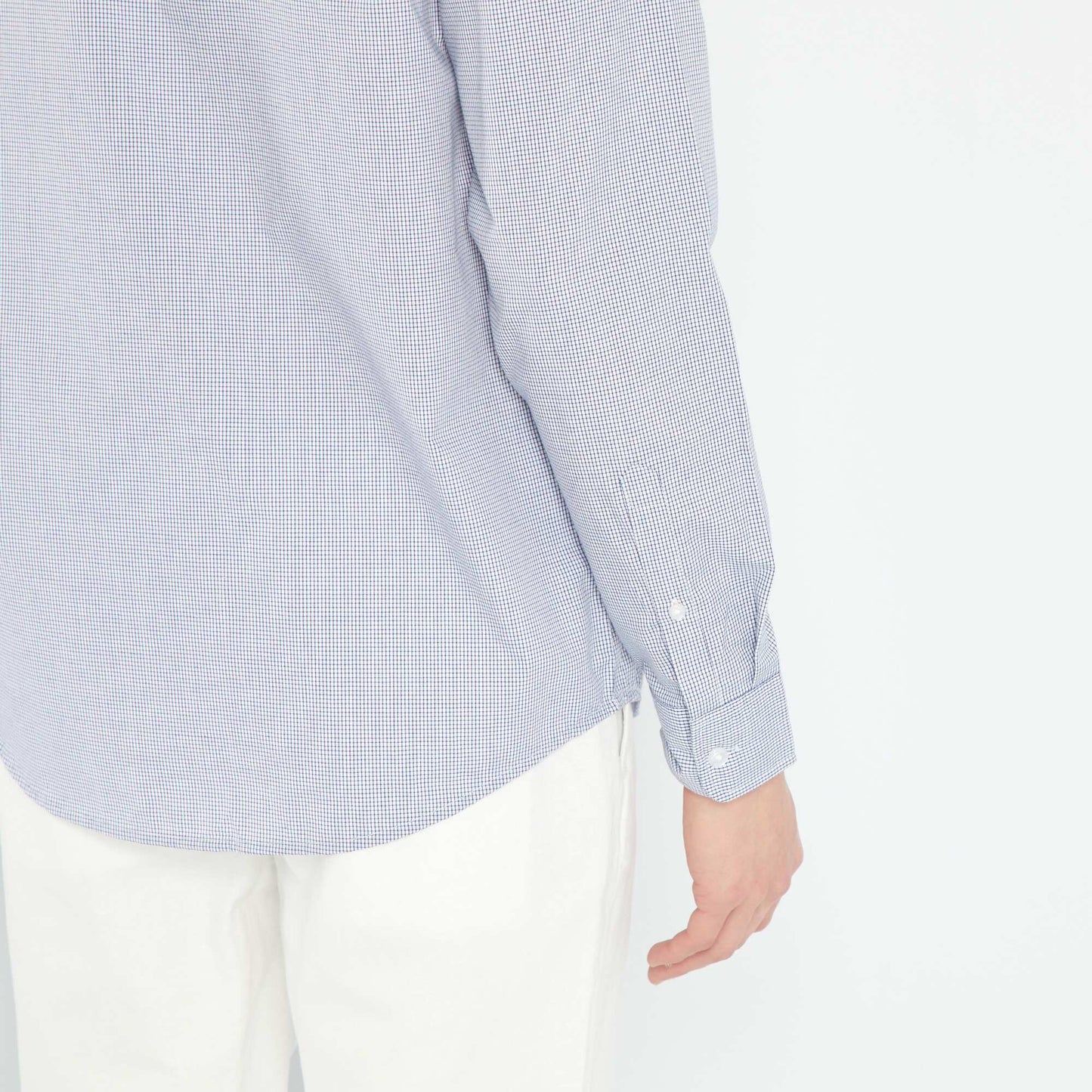 Chemise droite carreaux Blanc/bleu marine