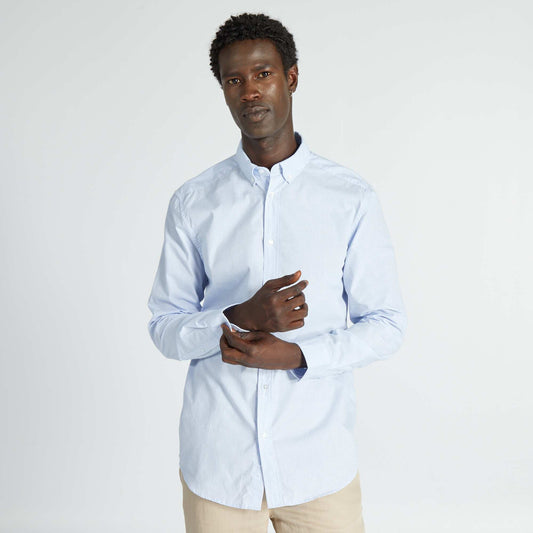 Chemise droite carreaux Blanc/Bleu clair